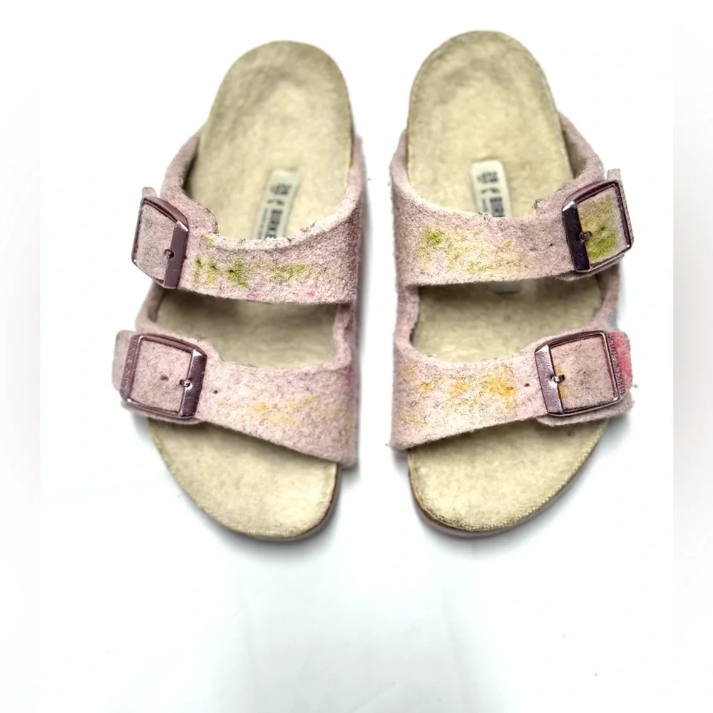 BIRKENSTOCK GIRLS ARIZONA RIVET WOOL‎ FELT SANDALS
